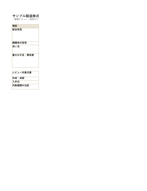レビュー指摘一覧の1枚目