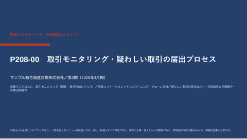 業務フロー図 — P8 取引モニタリングの1枚目