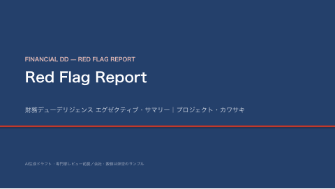 Red Flag レポート（経営層デック）の1枚目