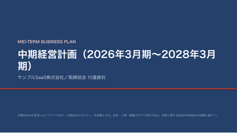 取締役会 付議デックの1枚目