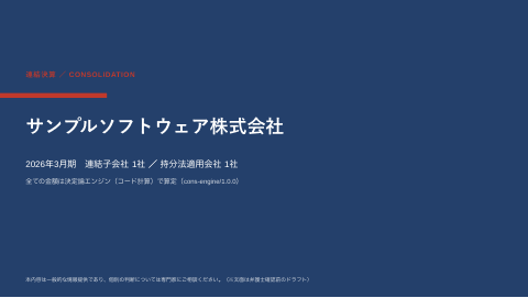 連結決算 経営層向けデック — IT・ソフトウェアの1枚目