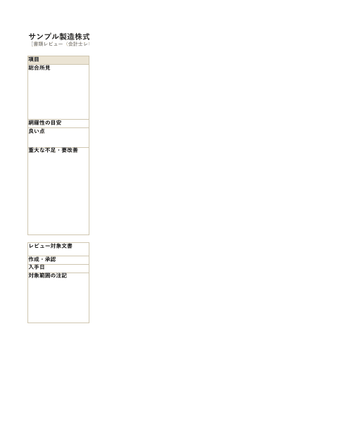 書類レビュー 指摘一覧・改善管理台帳 — 役員報酬規程の1枚目