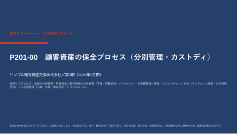 業務フロー図 P1 分別管理・カストディ の1ページ目(サンプル)